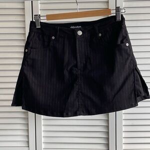 Black Pinstripe Mini Skirt